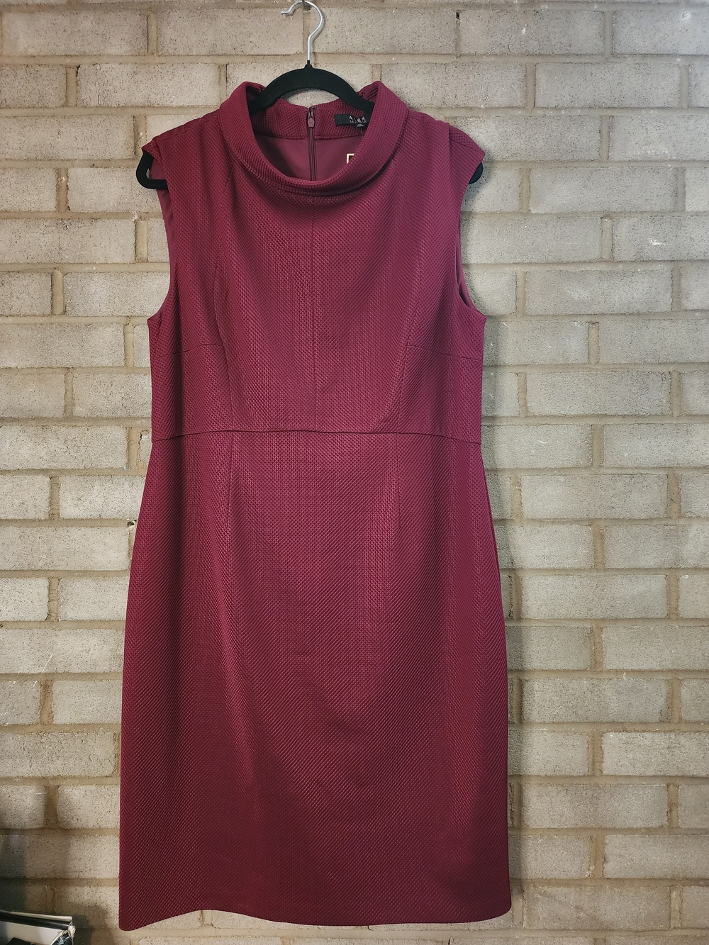 Nwt Alex Marie Sleeveless Cowl Neck Sheath Dress in Deep Plum